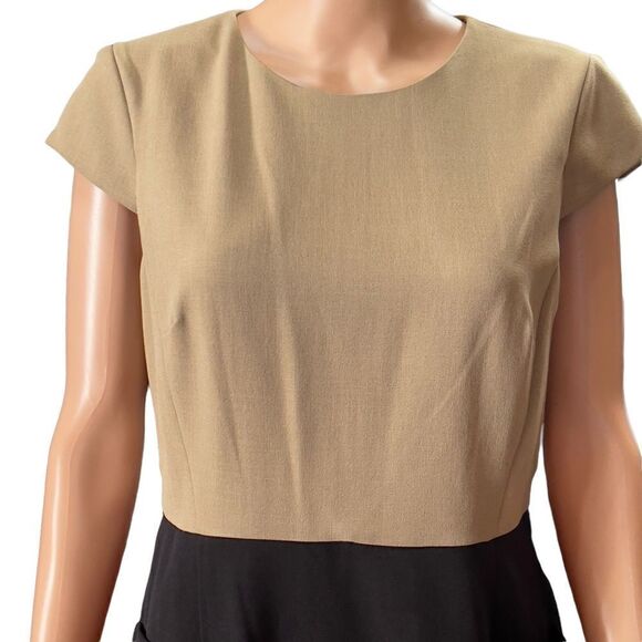 Sandra Darren Two Color Front Pockets Sheath Dress Size 10 - Picture 4 of 15